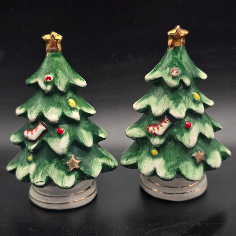 Vintage Lipper & Mann Christmas Tree Salt and Pepper Shakers